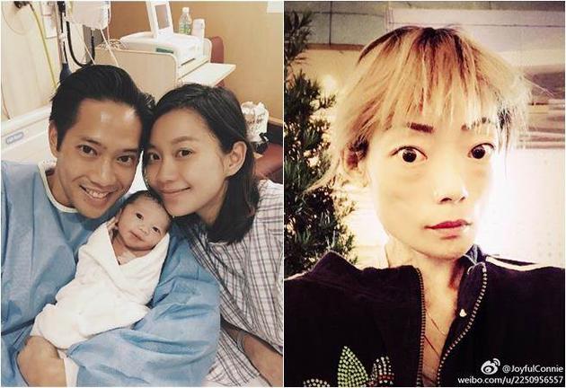 杨爱瑾在脸书贴出一家三口贴脸照,兴奋说:我的小家伙等不及来到这世界
