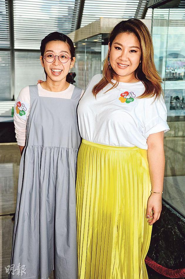 港产“桌球天后”吴安仪（左）表示想郑欣宜（右）教唱歌，她则教对方打桌球。