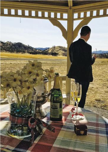 乐基儿未婚夫Ian，在宁静大自然环境预备求婚必备三宝：包括戒指、鲜花和香槟，加上诚意感动，结果求婚任务成功。