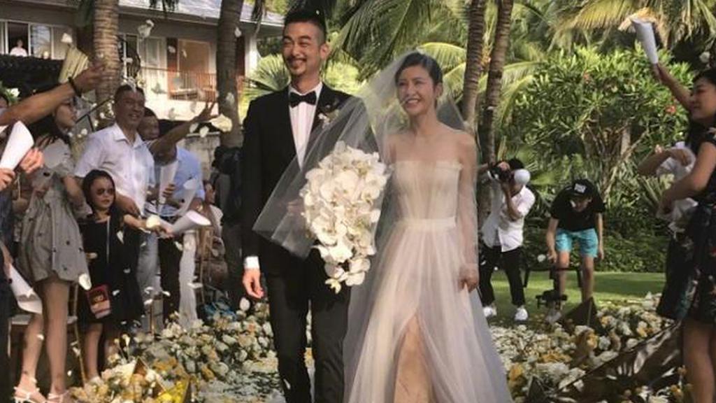 吴中天杨子姗三亚婚礼热吻