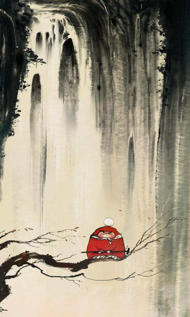 大护法独坐树枝 作者：小月半