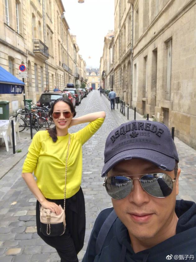 甄子丹生日与老婆逛街