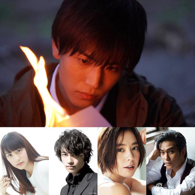 电影《去年的冬天，与你分别》演员，上排岩田刚典，下排左起山本美月、斋藤工、浅见伶奈、北村一辉
