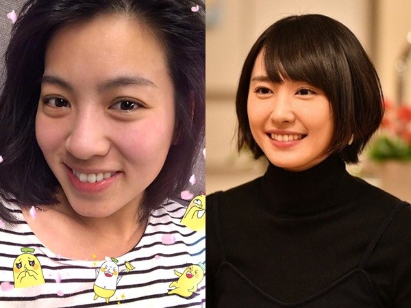 米可白齐刘海造型与新垣结衣撞款