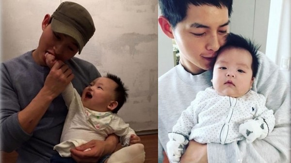 宋仲基轻吻宝宝父爱满满 宋慧乔现身订情戒抢眼