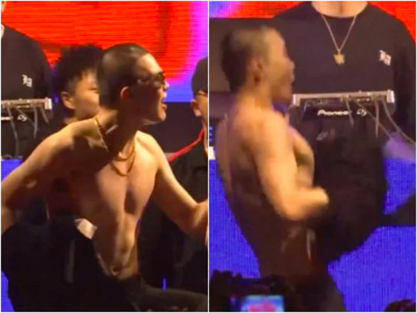 小白露出腹肌