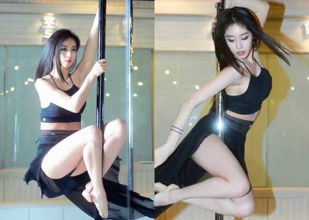 朴智妍玩钢管舞练身材