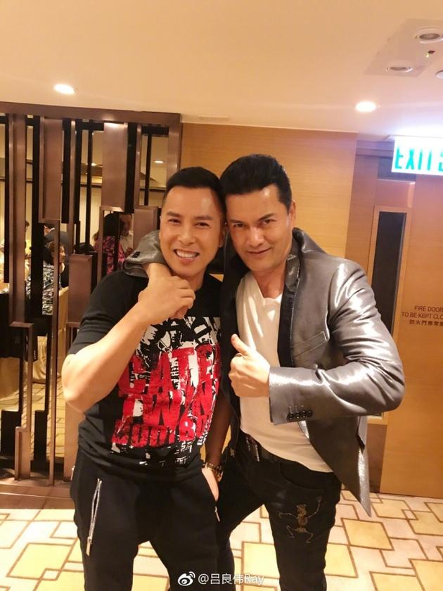 吕良伟不止一次晒出与甄子丹的合照