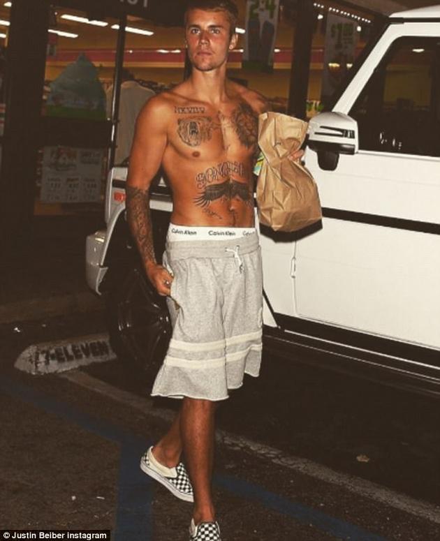 贾斯汀-比伯（Justin Bieber）之前的纹身