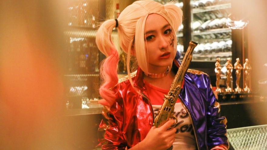 马苏万圣节cos小丑女惟妙惟肖