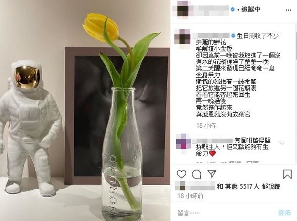 容祖儿晒出的家居照中，后面那张男女亲吻图引发恋情猜测