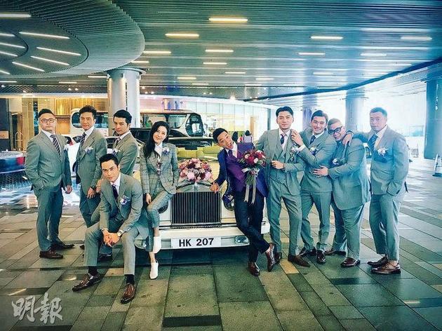 新郎林子善率领《铁马寻桥》兄弟团接新娘，出发前非常酷的合照