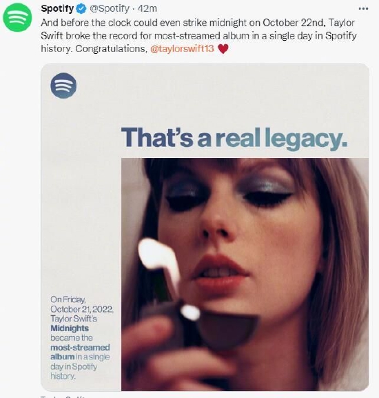 Taylor Swift新专辑破纪录