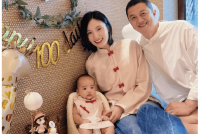 李亚鹏分享元宵节全家福 首曝光小女儿百天正脸照