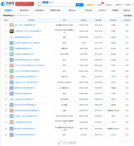 王岳伦名下公司情况