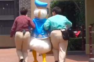 迪士尼“赶鸭子上架 ” 唐老鸭被架起狂奔超爆笑