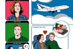 爱情片《一见钟情》发布海报 国际航班遇真爱封面图