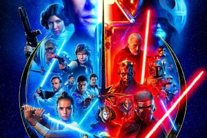 ライトセーバーを構える人物たちを並べた『スター・ウォーズ』作品のビジュアル。