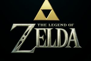 黒地にトライフォースと「The Legend of Zelda」の文字を配したロゴ。