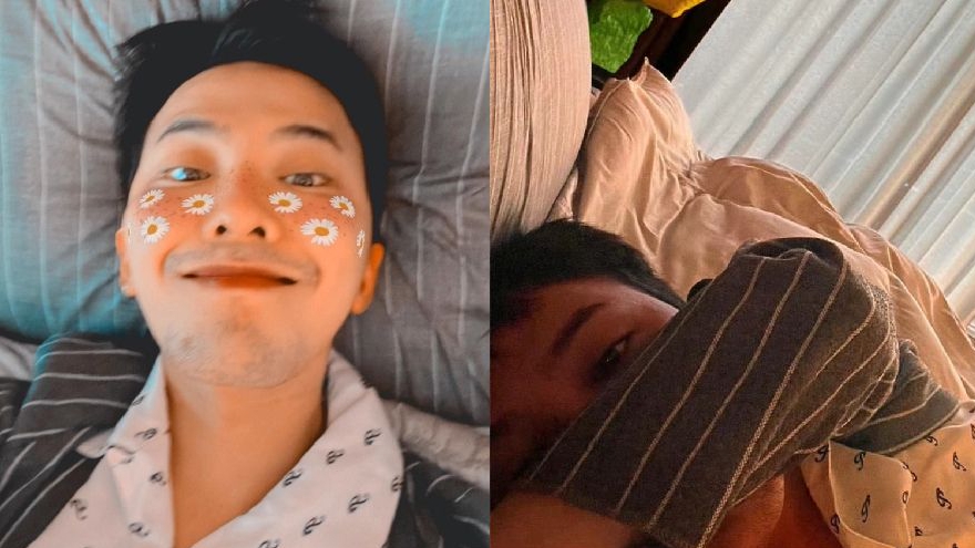 权志龙在床上自拍晒照 用小花花滤镜显活泼