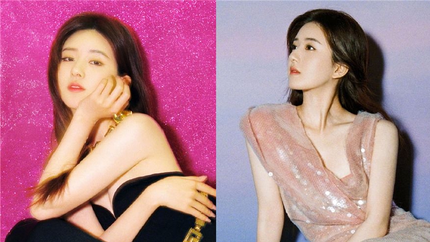 赵露思穿亮片抹胸裙秀美背 长发柔顺肤白貌美有韵味