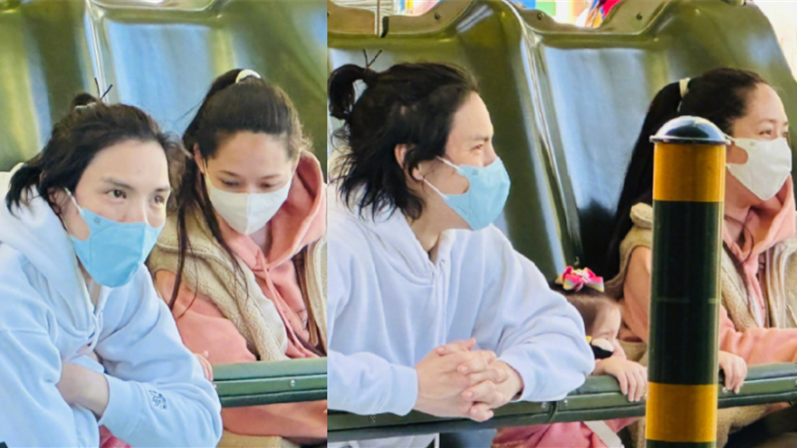 向佐郭碧婷游迪士尼被偶遇 粉嫩穿搭减龄有活力