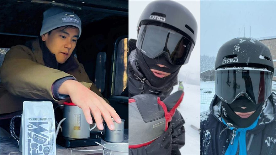 彭于晏北海道滑雪被偶遇 穿戴全套装备还是被认出