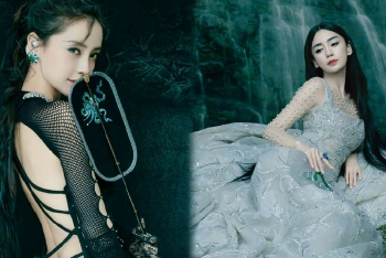 杨颖露美背妩媚动人