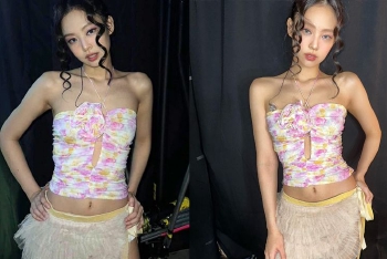 JENNIE碎花裙身材辣