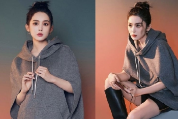 娜扎卫衣配短裤露美腿