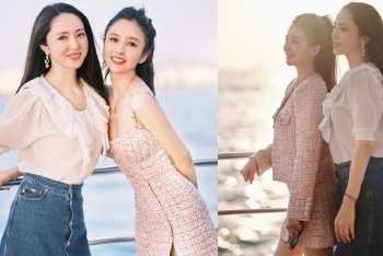佟丽娅董璇海边合照