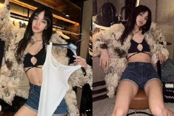Lisa皮草搭文胸好辣