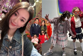 郭富城爱妻方媛带女儿看展