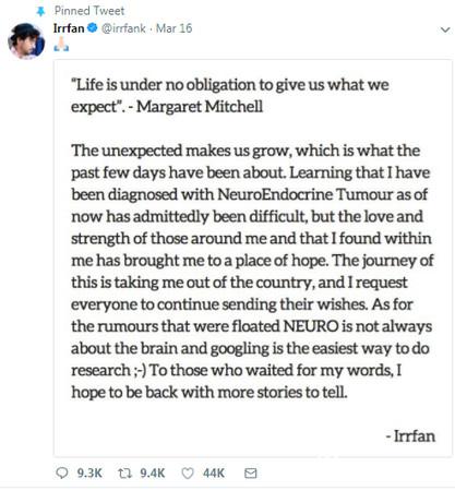 伊凡卡汉公开病情。