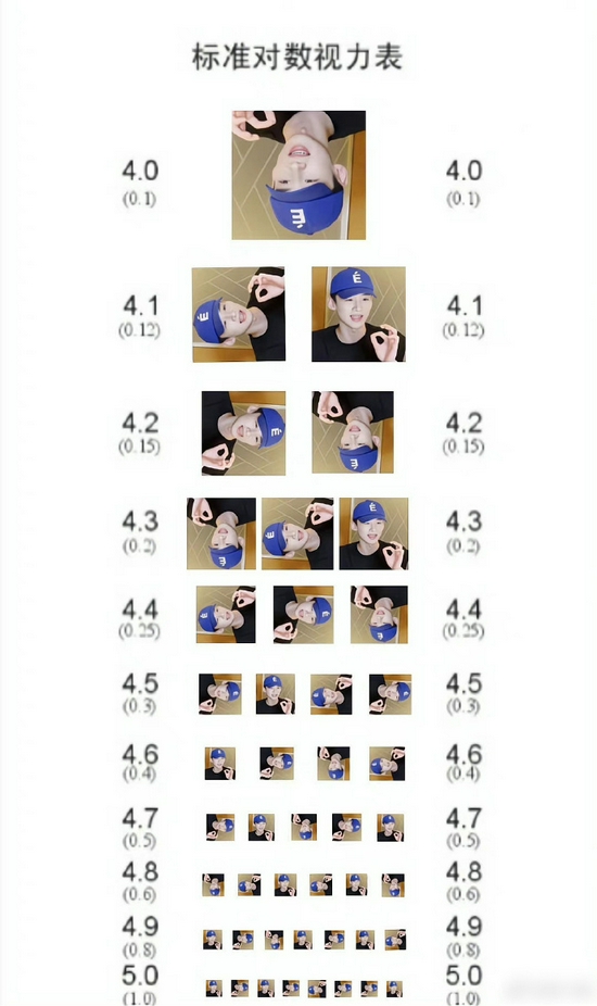 白敬亭分享自己表情包版视力表 称是“魔鬼”