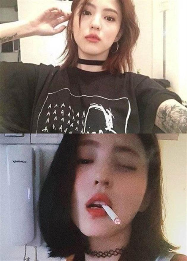 韩素希抽烟纹身照惹争议。