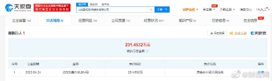 山东影视制作股份有限公司新增被执行人信息