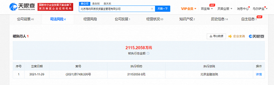 huhaiquan company was enforced about 21.15 million yuan