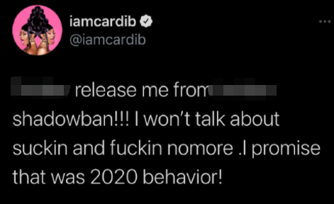 Cardi B发文称不再说脏话