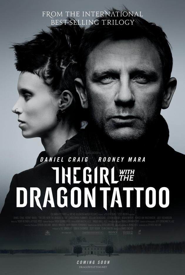 丹尼尔·克雷格、鲁妮·玛拉主演的电影版《龙纹身的女孩》。图片来自网络