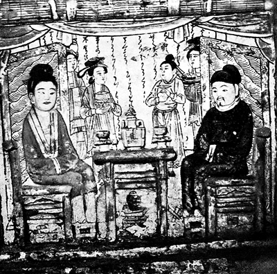 宋朝夫妇家宴（河南禹州白沙宋墓壁画）