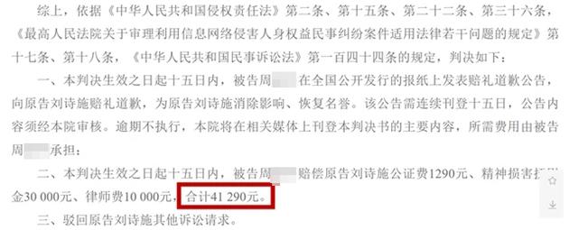 刘诗诗名誉权案判决书