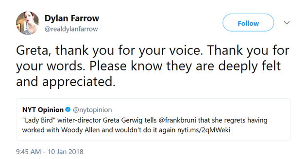 迪伦·法罗对葛韦格表示感谢