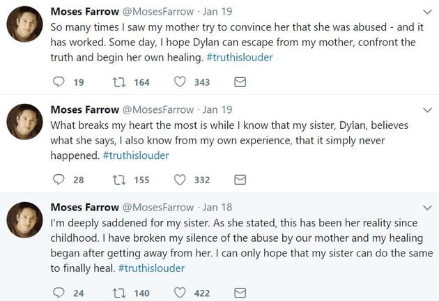 近日摩西·法罗在社交网站发声，成父亲猥亵妹妹一事不存在。