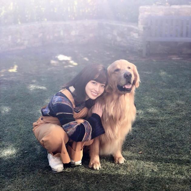 桥本环奈与狗狗合影粉丝大赞千年一遇的写真