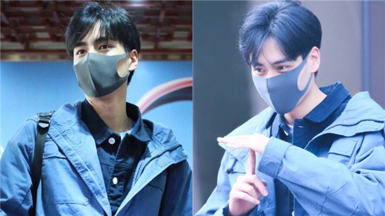 胡一天戴口罩展现完美眼神杀