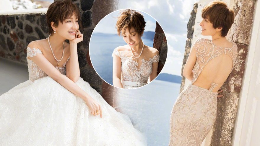 吴昕化身"新娘"晒婚纱照 秀美背展婀娜身姿