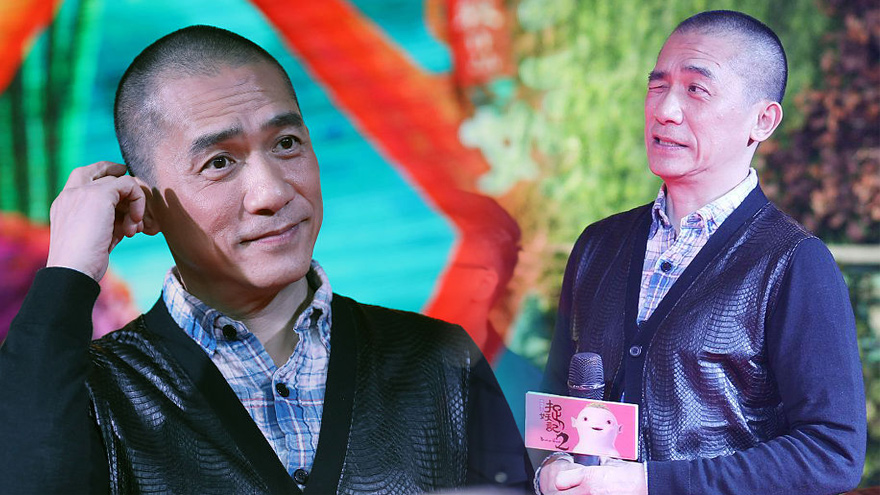 梁朝伟板寸挠头呆萌可爱