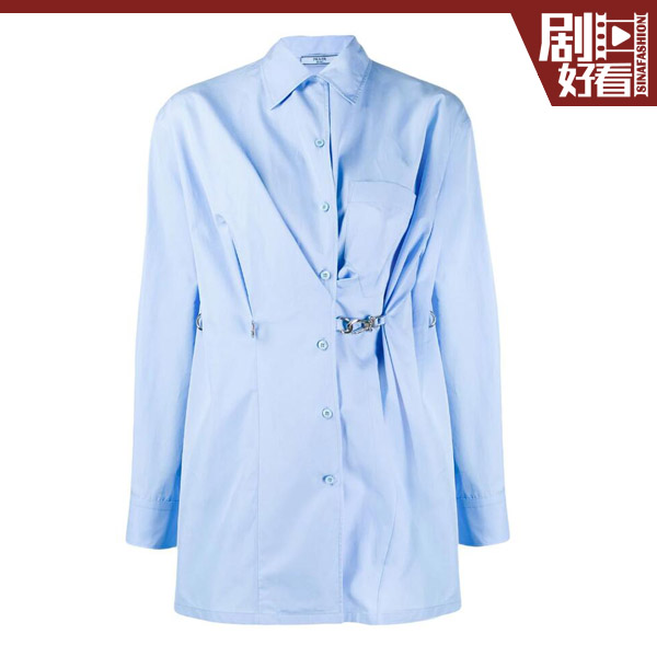 PRADA 夹扣细节外搭衬衫