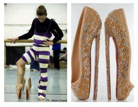 Christian Louboutin的芭蕾舞型高跟鞋